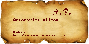 Antonovics Vilmos névjegykártya