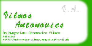 vilmos antonovics business card